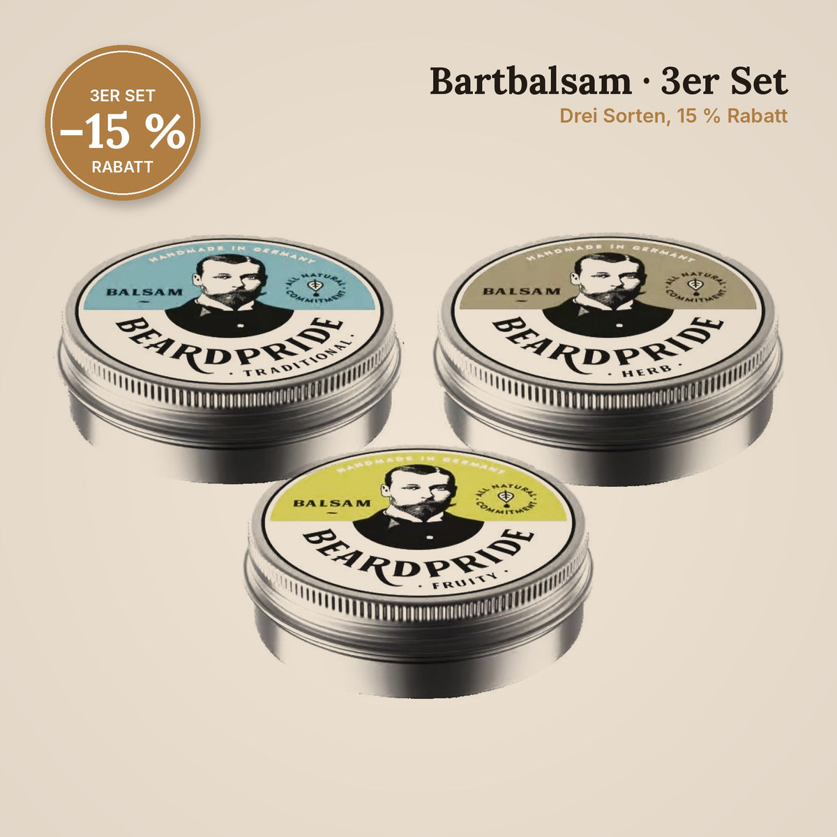 Bartbalsam 3er-Set – 3 Sorten frei wählen (3 × 55 g)