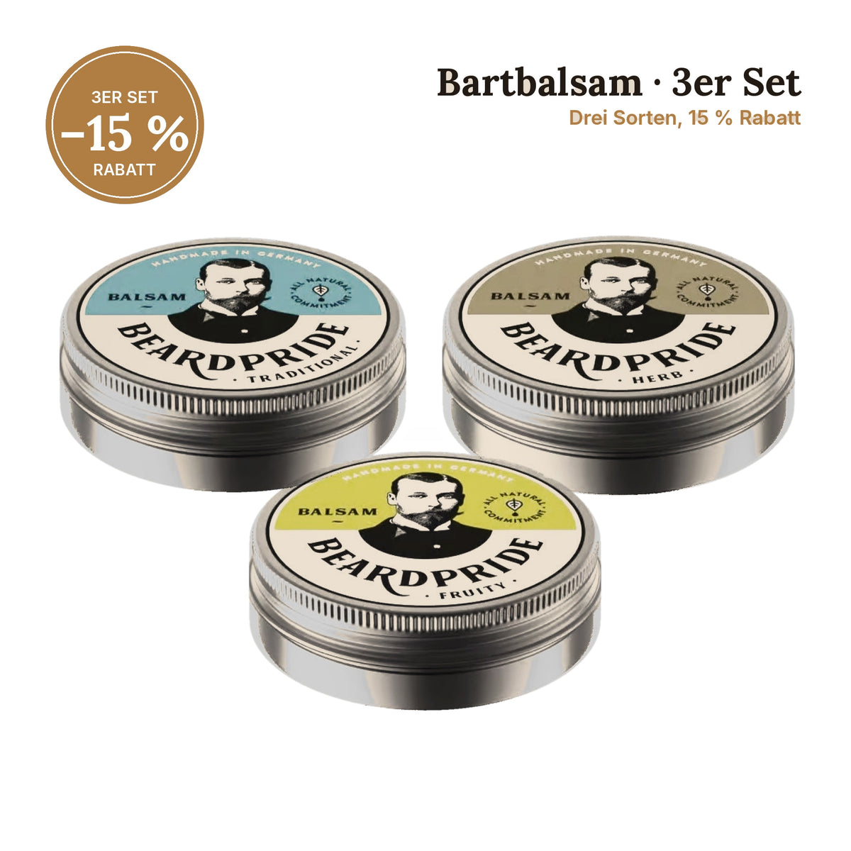 Bartbalsam 3er-Set – 3 Sorten frei wählen (3 × 55 g)